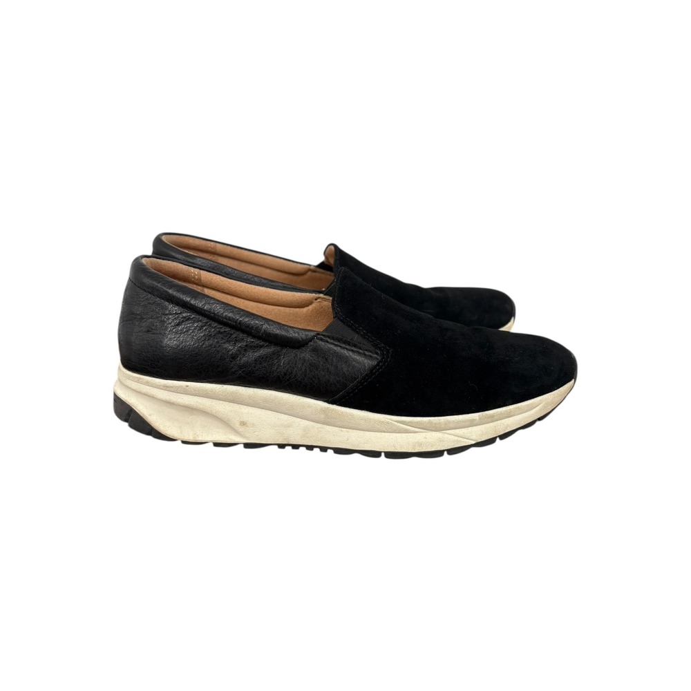 Naturalizer Womens Black Leather Suede Slip On Loafer Shoes (Size 9.5)